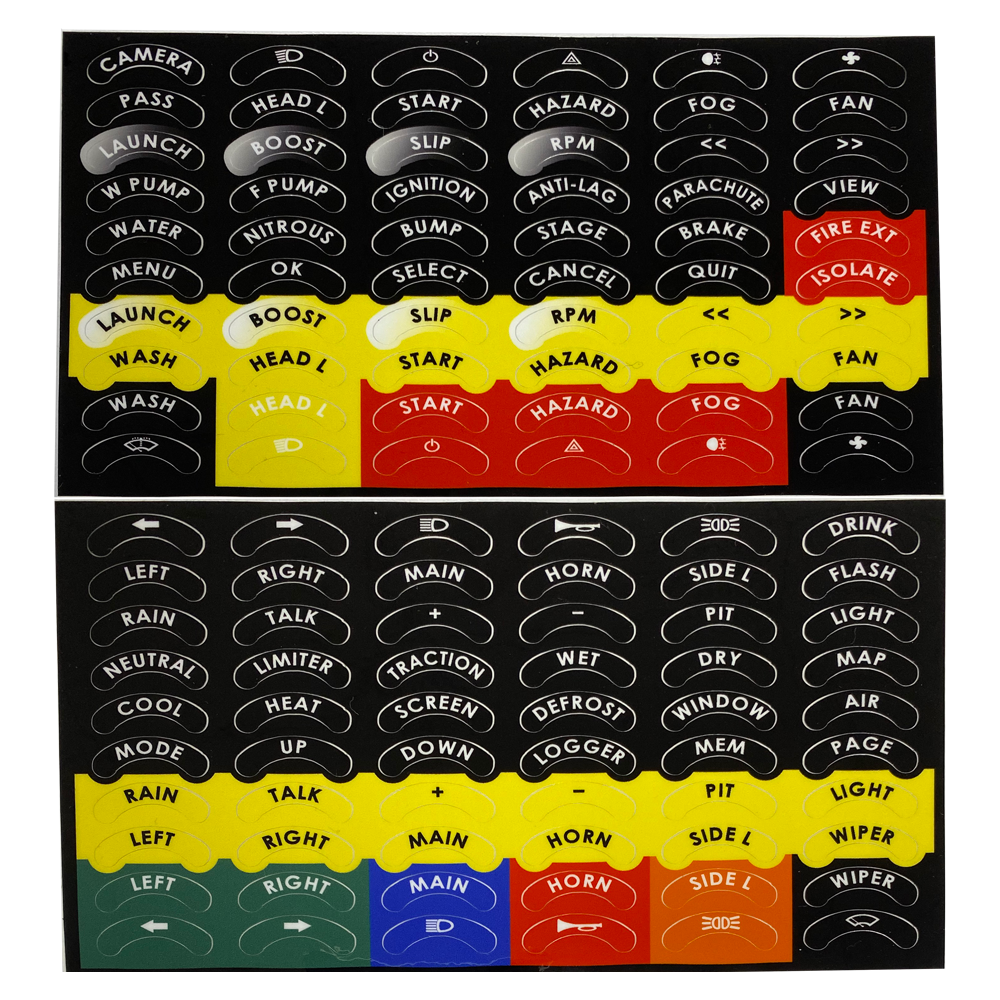 4 & 8 Channel Sticker Sheets for Wireless Steering Wheel Plate - AimShop.com
