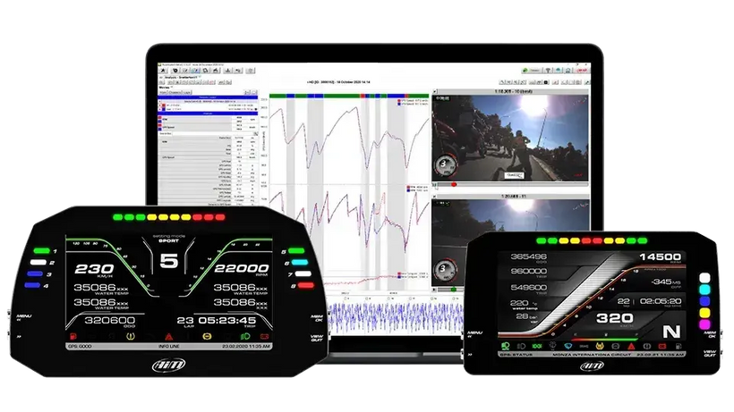 Motorcycle Display Loggers with Race Studio Software
