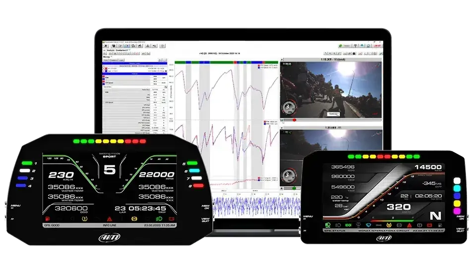 Motorcycle Display Loggers with Race Studio Software